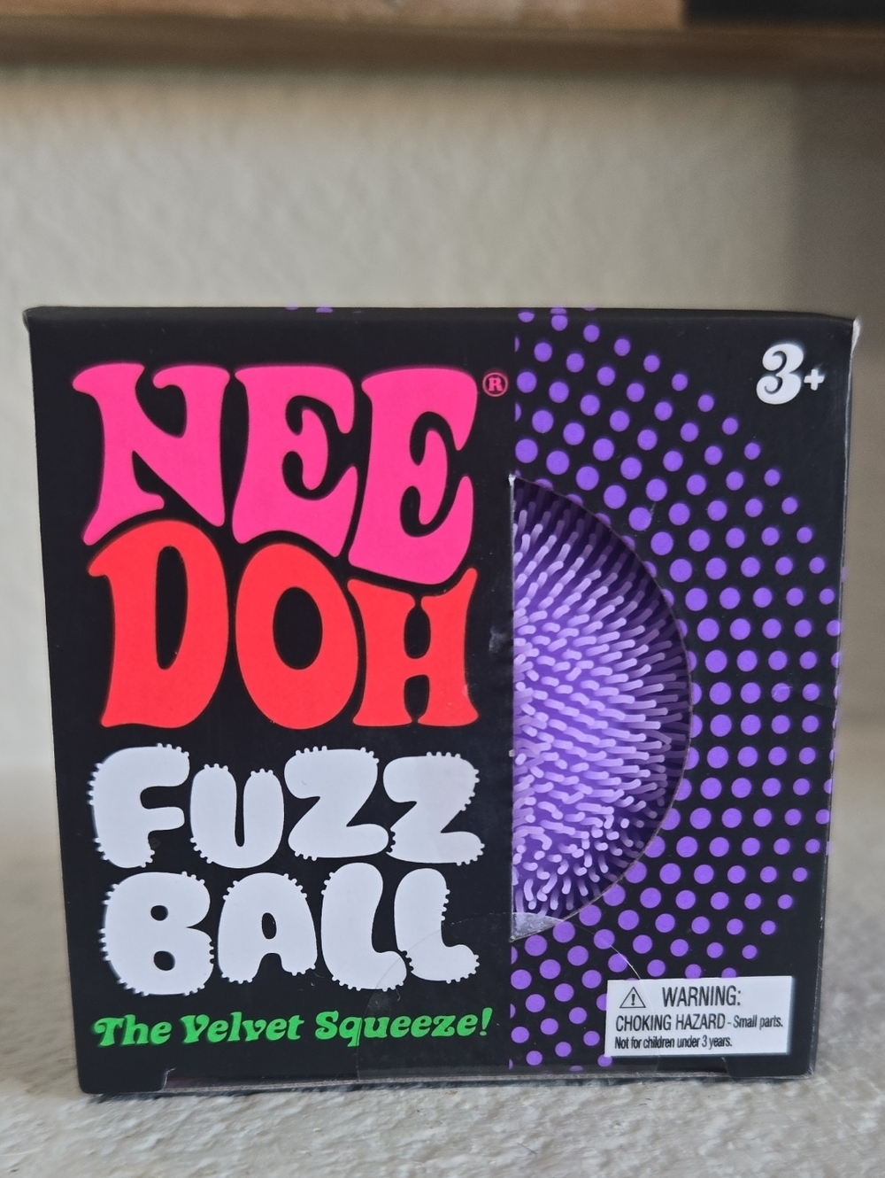 New Needoh Fuzz Ball Velvet Squeeze Toy - Purple